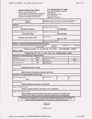 Gelrite Hand Sanitizer Msds - Fill Online, Printable ...