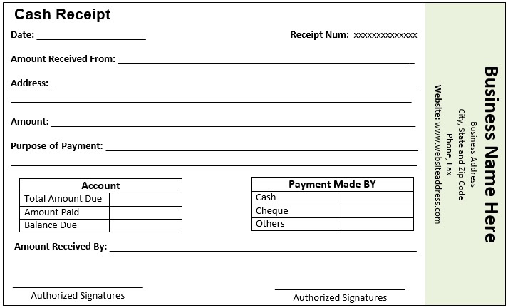 Receipt Sample Download