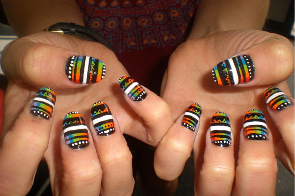 black and white nail art designs. cool lack and white nail