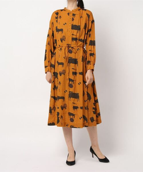 Super ワンピースアーティストコラボ コトバのカタチ プリントワンピース ワンピース Super Hakka スーパーハッカ のファッション