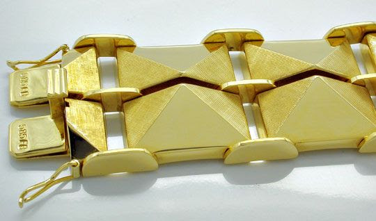 Original-Foto 1, SELTENES DESIGNER-PYRAMIDEN-GELBGOLD-ARMBAND LUXUS! NEU