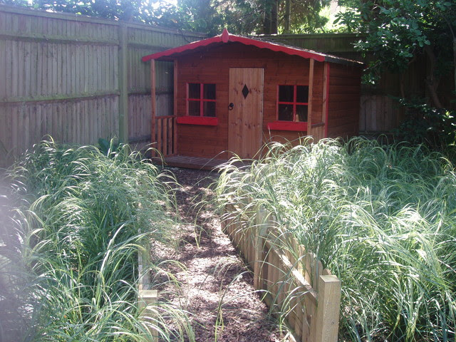 County family garden - contemporary - garage and shed - other ...