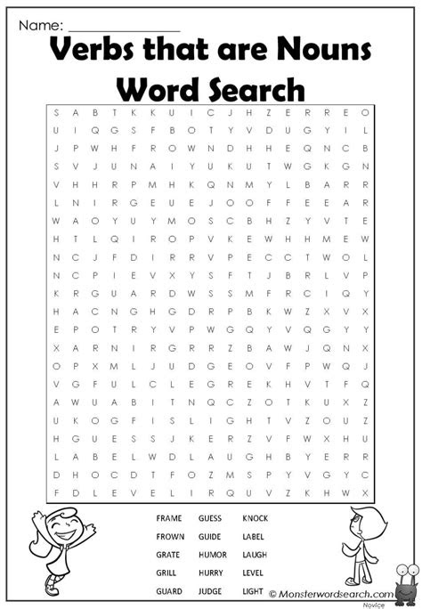 Read the clues to name the nouns in each list. pin on word search