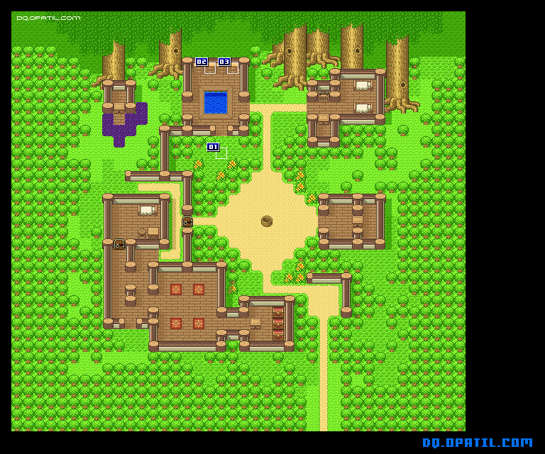 Dq1 マイラの村マップ ドラゴンクエスト1各所のマップ Sfc版ドラゴンクエスト1 完全攻略 Dragon Quest1 ゲーム攻略メモ