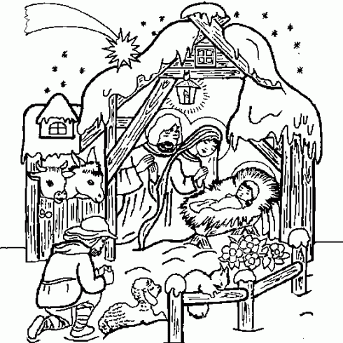 Coloriage A Imprimer Creche De Noel Coloriage Creche De Noel La Naissance De Jesus