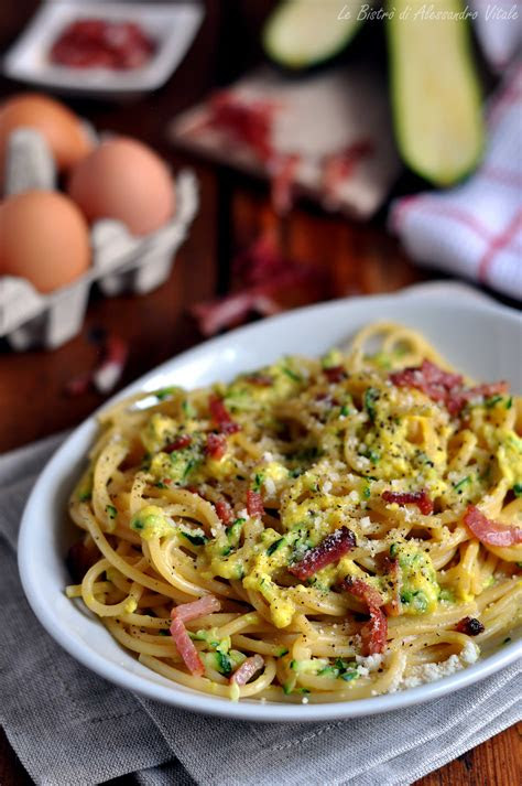 pasta alla carbonara  zucchine  speck ricetta veloce