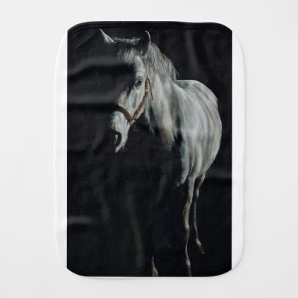 The Silver Horse in the shadows Burp Cloth