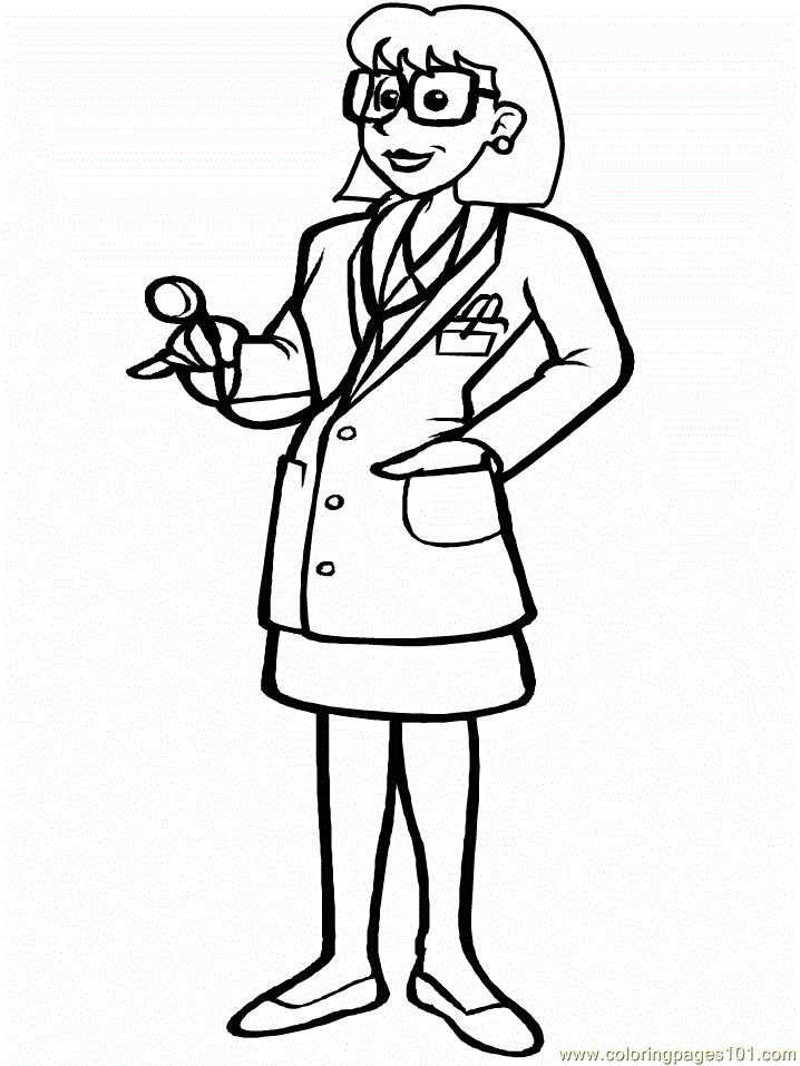 Free Woman Doctor Coloring Pages, Download Free Woman ...