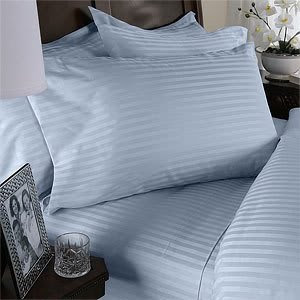 7PC ITALIAN 1200 Thread Count Egyptian Cotton Set - Includes Sheet Set & Duvet Set, Queen, Blue St, Made in ITALY