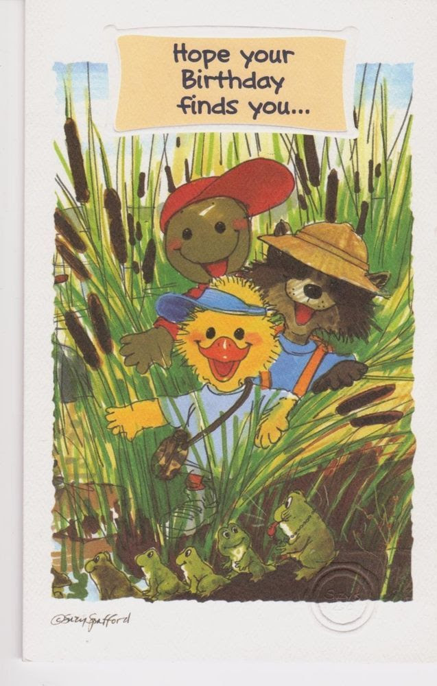 Suzy's Zoo Birthday Greeting Card Chuckie Ducken Corky Turle Davy Rac ...
