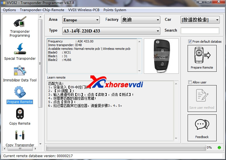 vvdi2 prepare remote