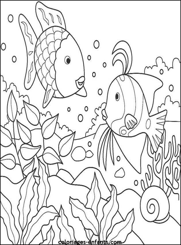Coloriage de poissons à imprimer de coloriages  enfants