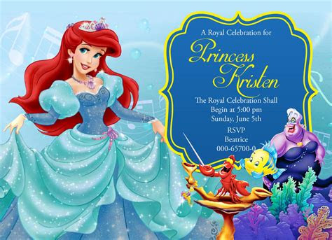  disney little mermaid birthday invitation card by birthdayinviteshop on