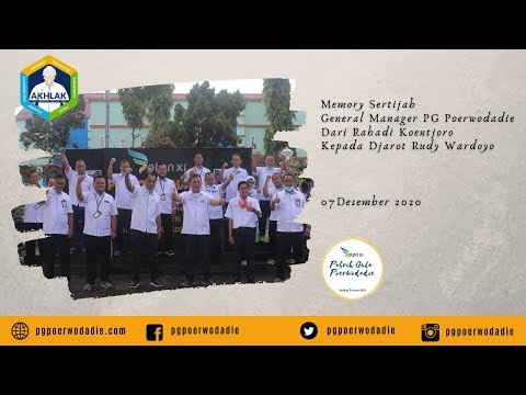 Serah Terima Jabatan General Manager Baru PG Poerwodadie