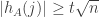 |h_A(j)|\geq t\sqrt n