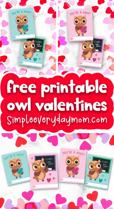  free printable owl valentine cards for kids