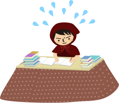 学年末のテスト勉強 イラスト日記 イラストブログ 赤ずきんdiary