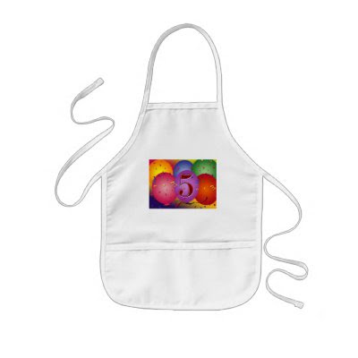 5th Birthday Party Balloon decorations Aprons by perfectpostage