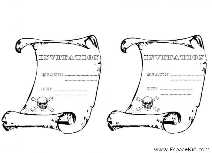 Coloriage Carton D Invitation Pirate A Imprimer Dans Les Coloriages Carton D Invitation Dessin A Imprimer
