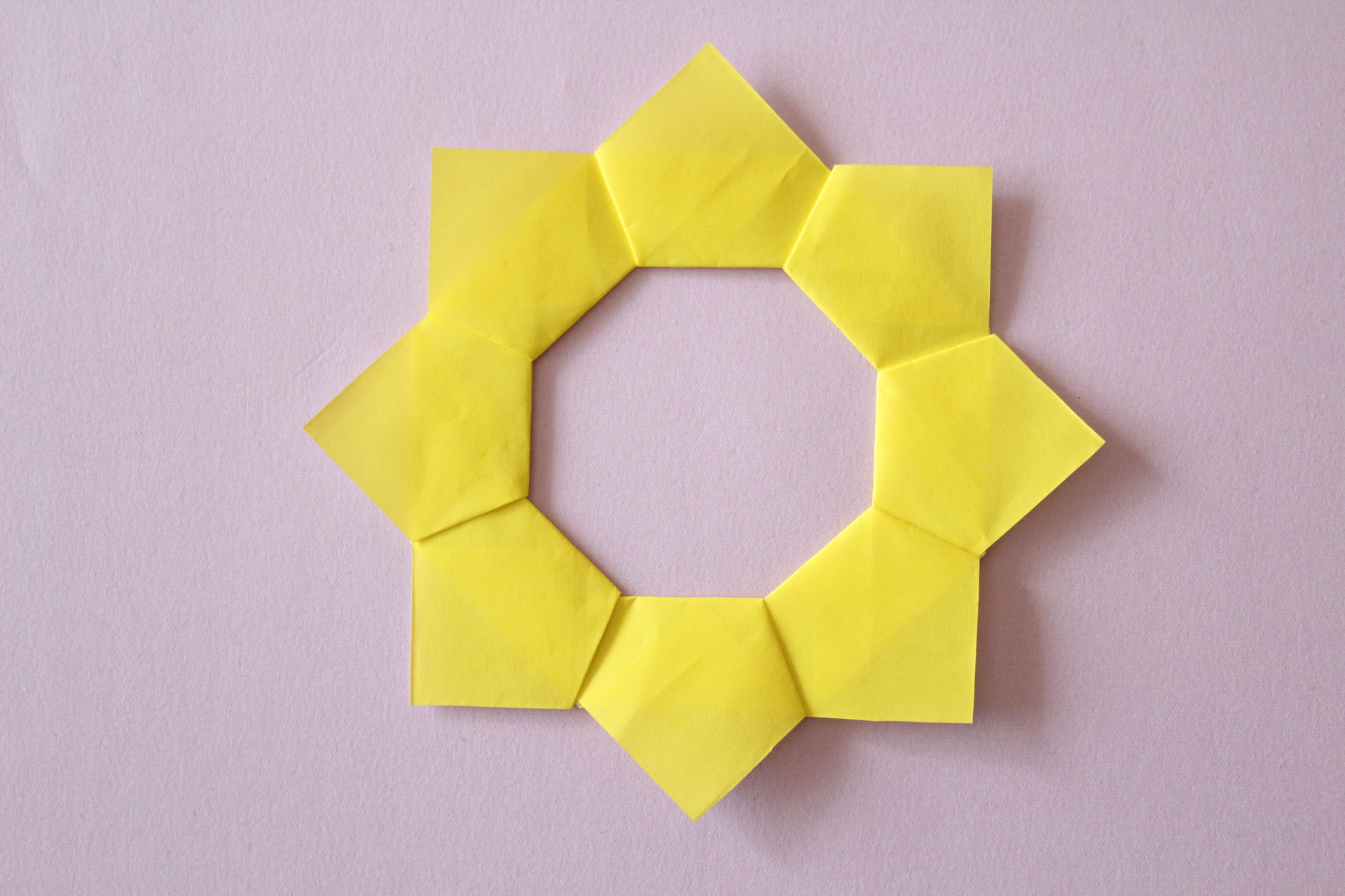 ひまわりの折り方 折り紙で簡単な平面の向日葵の作り方