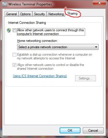 sharing internet dengan wireless laptop