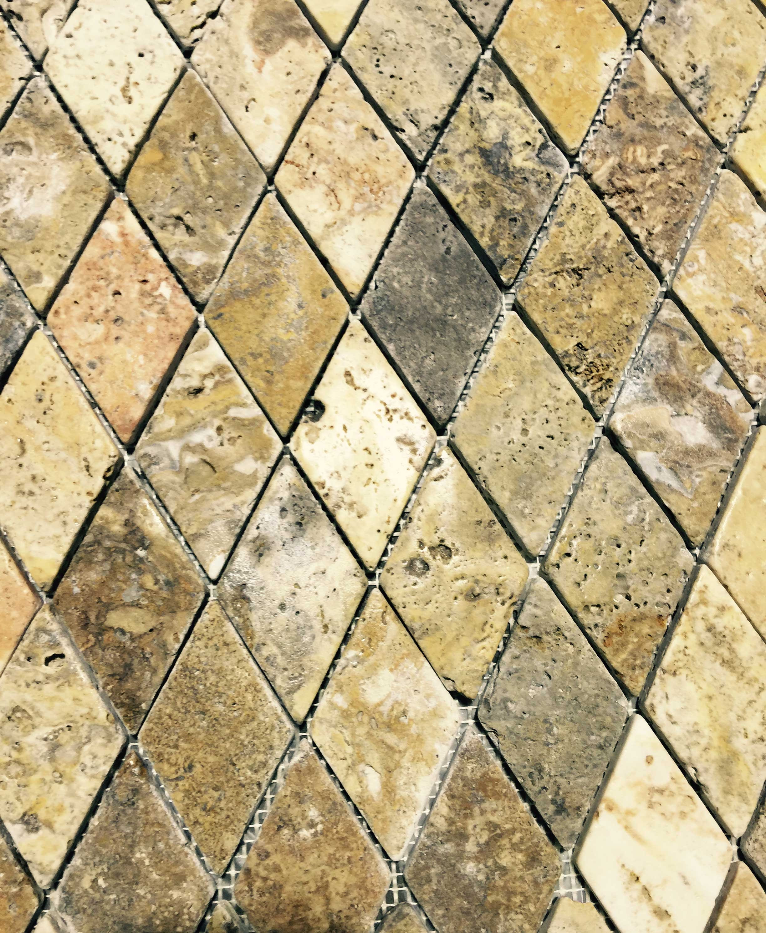 Scabos 2x4 Rhomboid Diamond Tumbled Cheap Mosaic Tiles