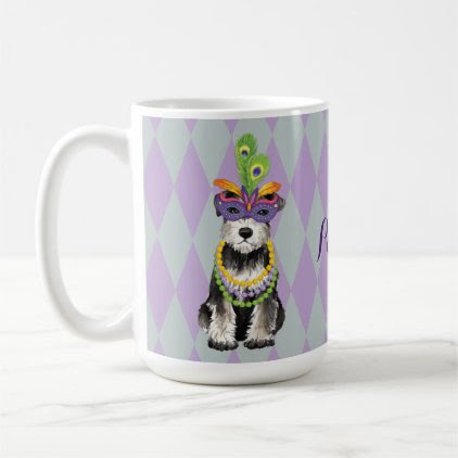 Mardi Gras Mini Schnauzer Coffee Mug