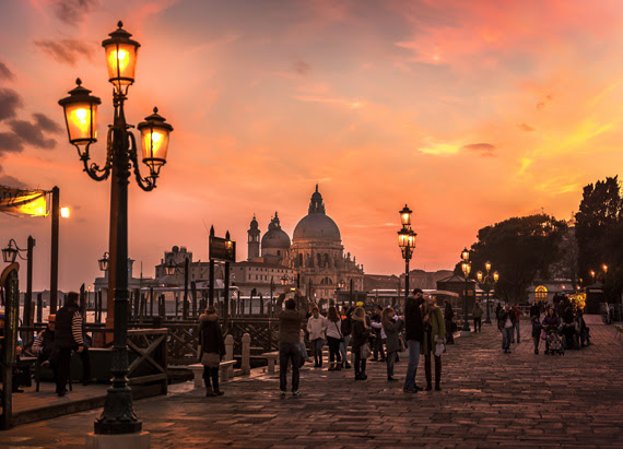 sunset in Venice