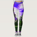 Hawks In Sky in Purple Green Leggings