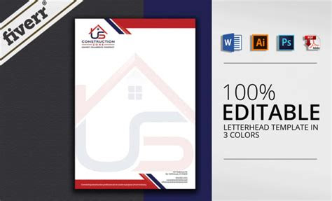 create professional letterhead  editable ms word