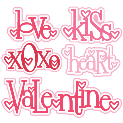 Download Heart Valentine Title Set SVG scrapbook cut file cute clipart files for silhouette cricut ...
