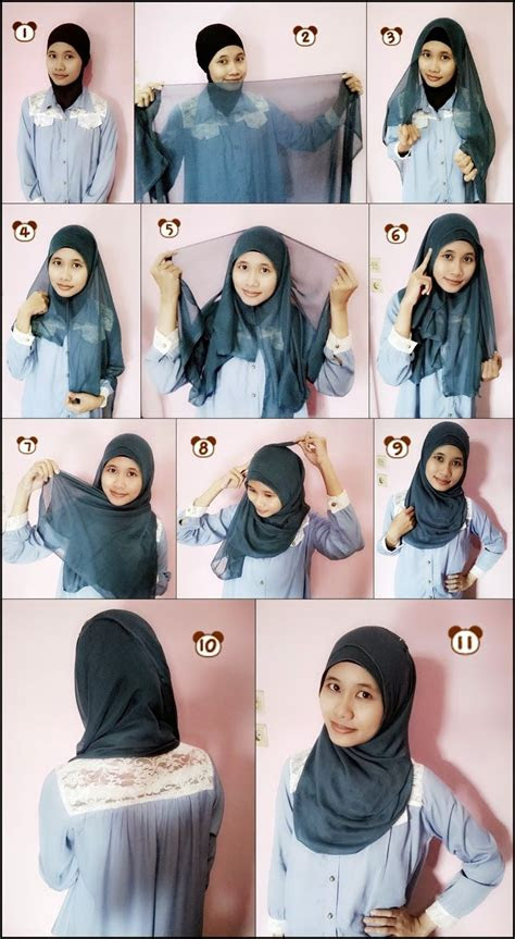 foto  memakai jilbab segi empat  ciput ninja