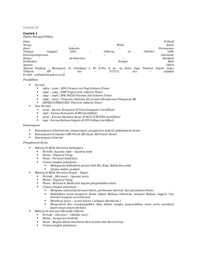 Contoh cv