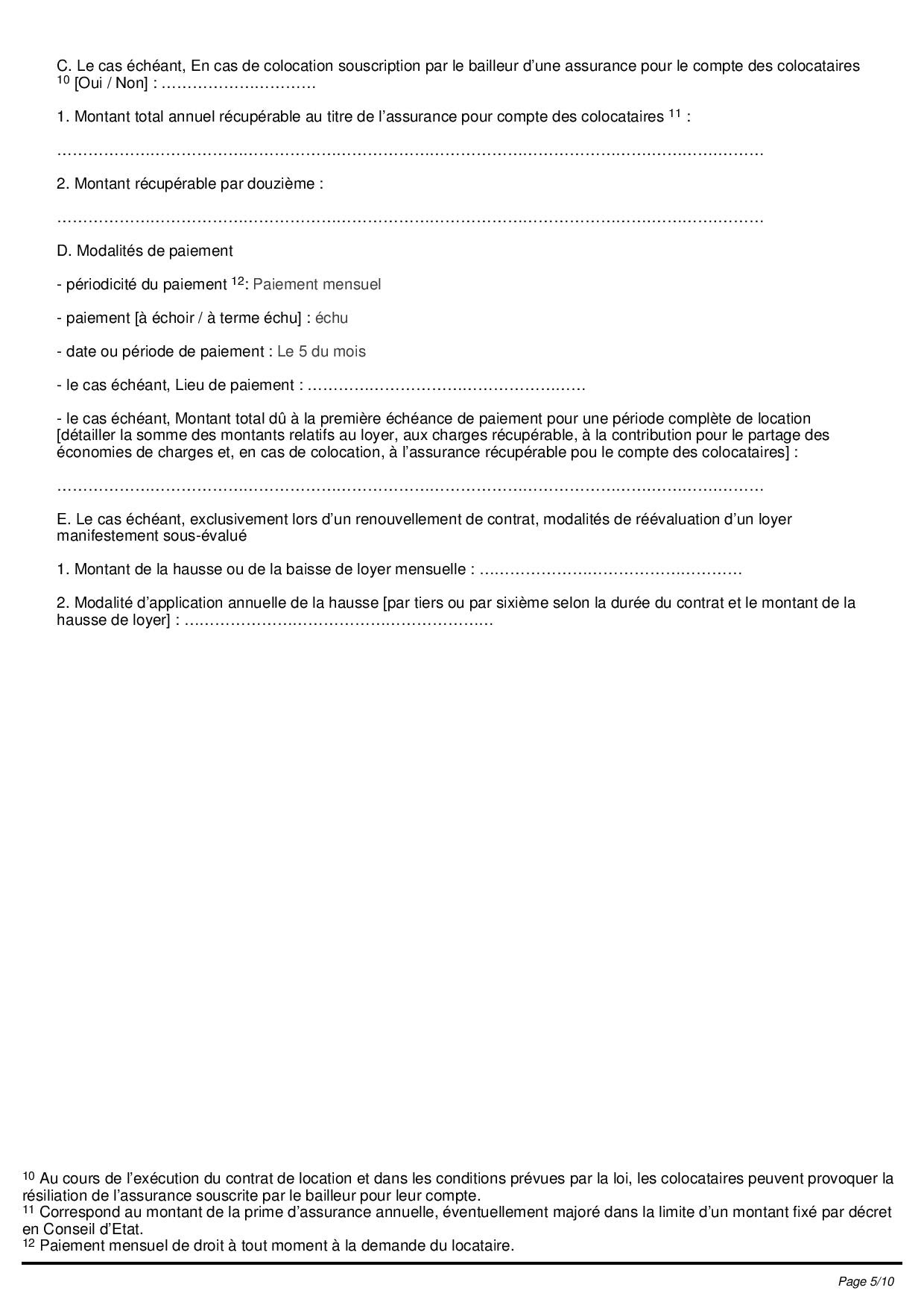 lettre de résiliation de bail zone tendue