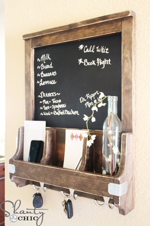 DIY Chalkboard and Key Hooks - Shanty 2 Chic