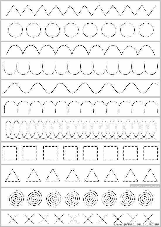 different-trace-the-dotted-lines-worksheets - Preschool Crafts