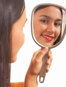 looking in the mirror