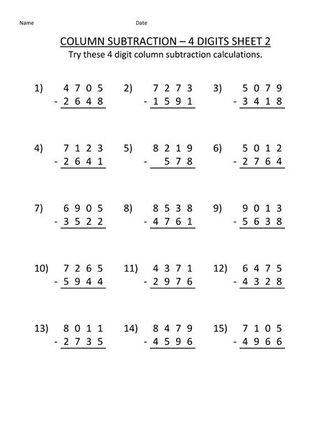  math computation worksheets learning printable