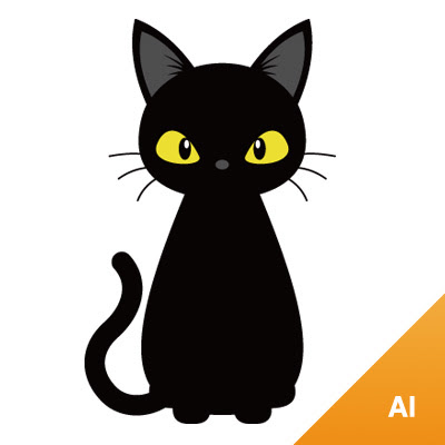黒猫 Illustrator Ai 素材 Shade素材 無料ダウンロード 58 Parts