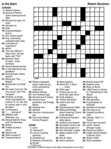  free printable crossword puzzles medium difficulty with answers