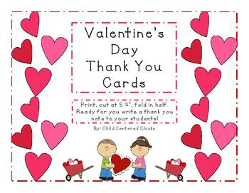 These cards open up as . valentines day thank you cards by child centered chicks tpt