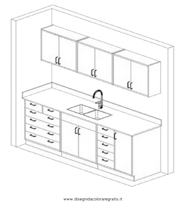 Disegno cucina misti da colorare