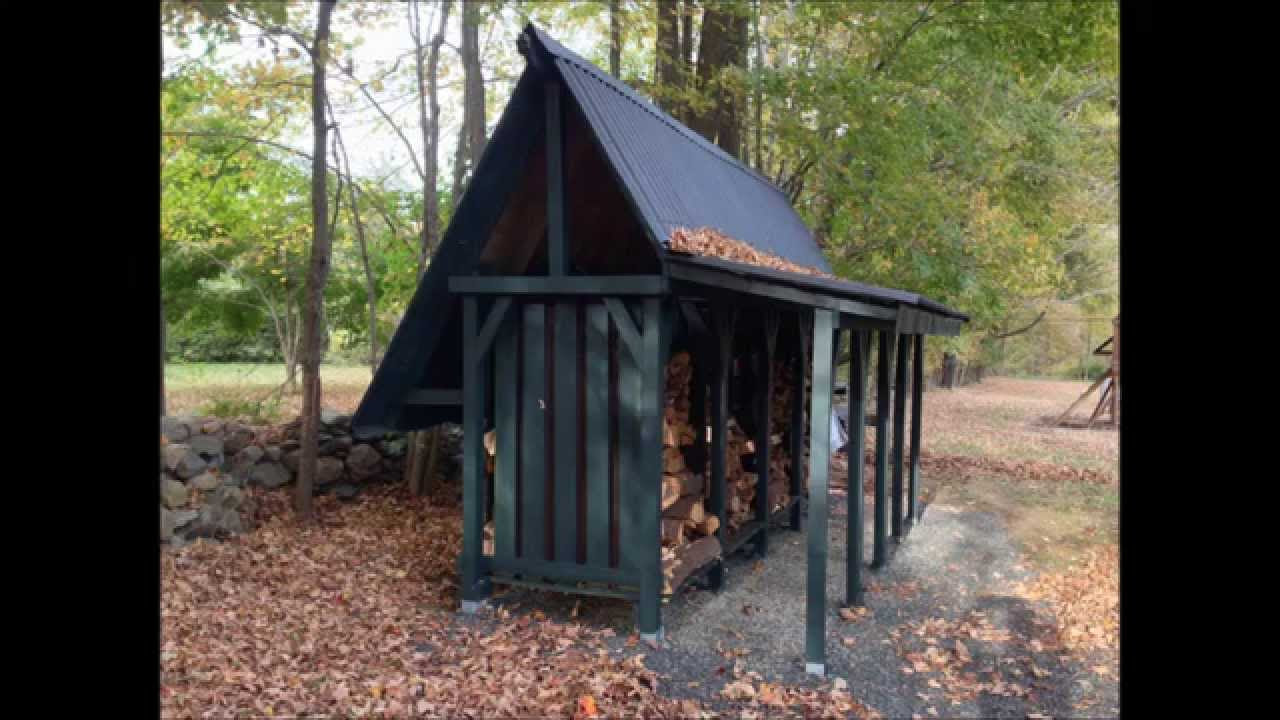 how to build a firewood storage shed - time lapse - youtube