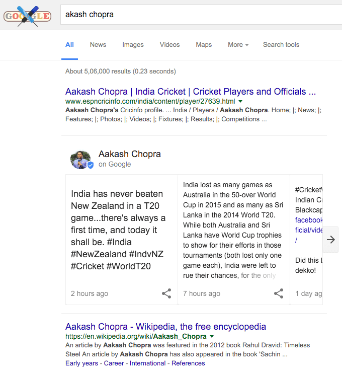 akash chopra google posts