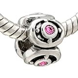 Pugster Jewelry Round October Birthstone Beads Charm- Pandora Charms & Bracelet Compatible