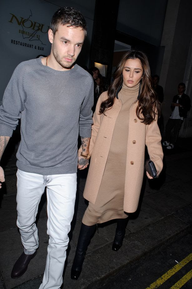Cheryl and Liam leaving Nobu restaurant Mayfair Sunday evening
