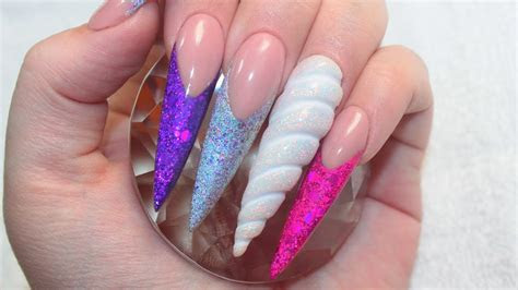 unicorn horn unicorn land acrylic nails tutorial