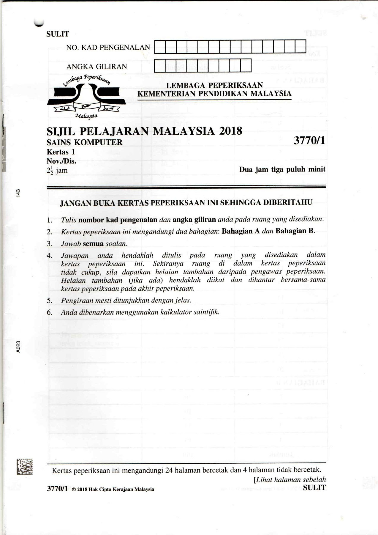 Soalan Sains Spm 2018