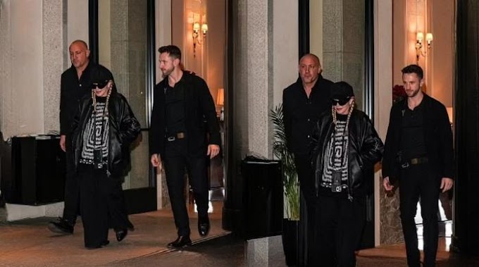 Celebration Tour : Madonna steps out in style as she leaves hotel in Milan
