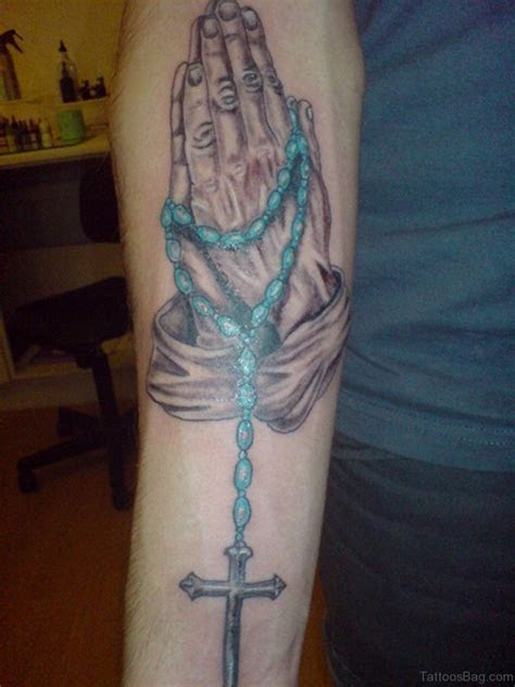 The 53 hail mary beads are handcrafted using your rose petals. 52 Great Rosary Tattoos On Arm